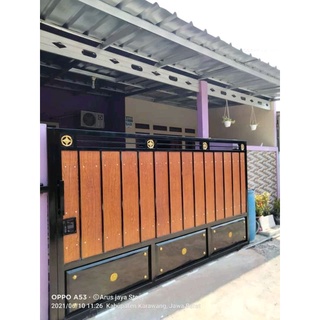 Jual PAGAR RUMAH MINIMALIS MOTIF GRC ATAU PAGER WOODPLANK | Shopee