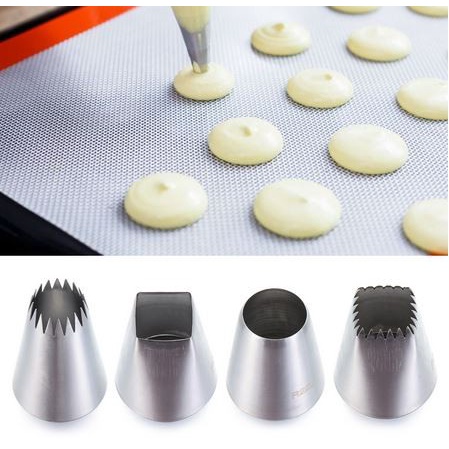 Square Round Icing Piping Nozzles (4pcs)