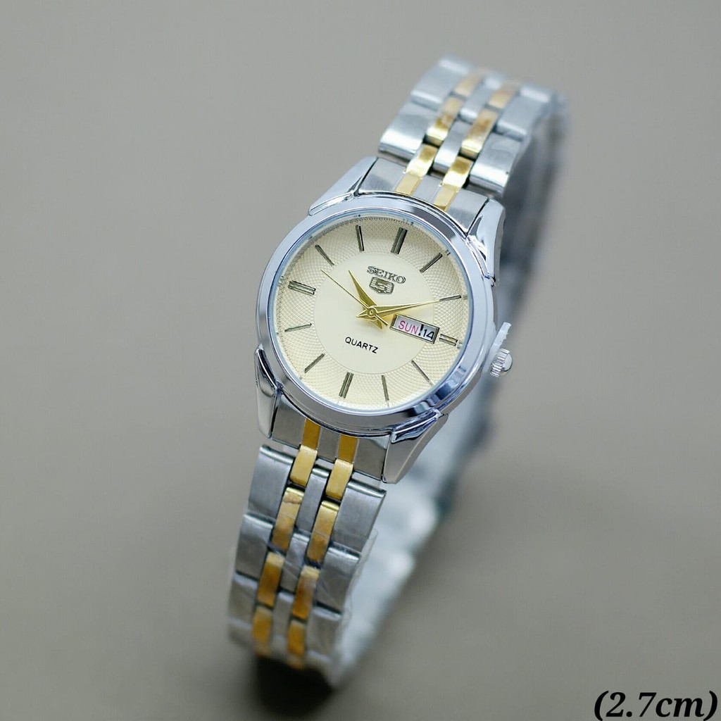 (COD) Jam Tangan Wanita Seiko S7758H Tanggal Hari Aktif Tali Rantai Free Box & Baterai Cadangan - Ja