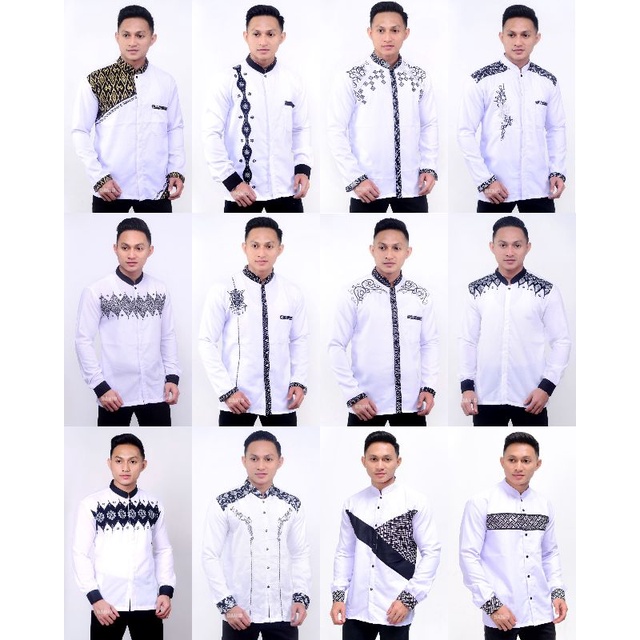 ( BISA COD ) BAJU KOKO PRIA PUTIH LENGANPANJANG BORDIL MODERN KANGSANTRI GALLERY AZZAHIR SYUBANULMUS