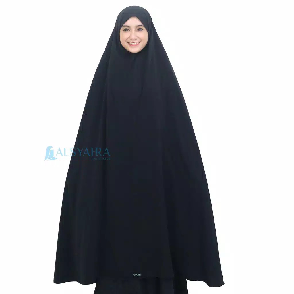 Alsyahra Exclusive Set Khimar Syari Haramain Niqab Bandana Non Pet Platinum