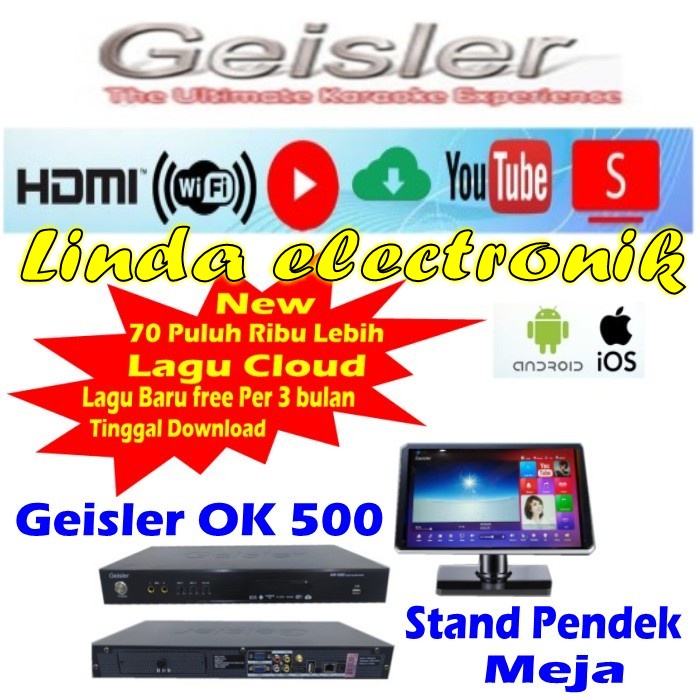 karaoke geisler ok 500 geisler ok500 plus touchskin 19 in pendek meja