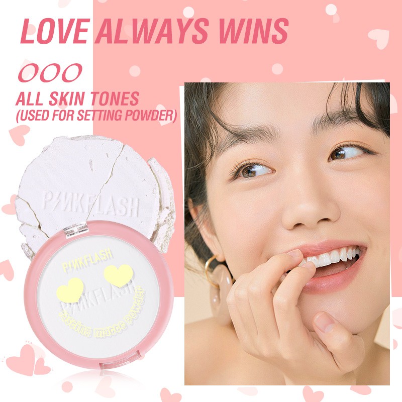PINKFLASH OhMySelf Pressed Powder Long-lasting Matte Lightweight Oil Control Special Edition Bedak Padat-#000