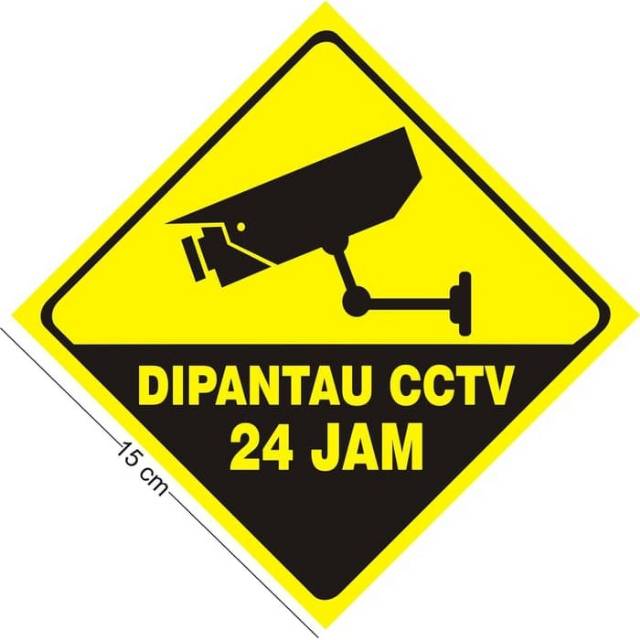 Jual Stiker Dipantau Cctv Jam Sticker Sign Label Peringatan Shopee Indonesia