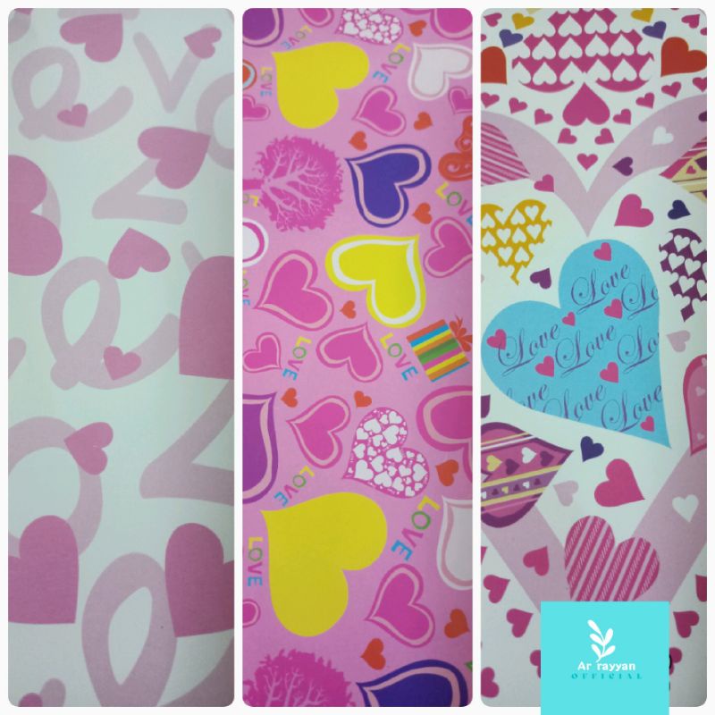 

KERTAS KADO GLOSSY MOTIF LOVE HEART / KERTAS KADO MOTIF VALENTINE ROMANCE PINK PITA PARIS