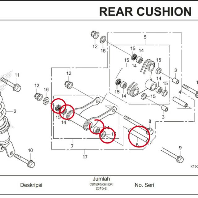 BOSH BEARING UNITRACK CB CBR150R OLD DAN NEW