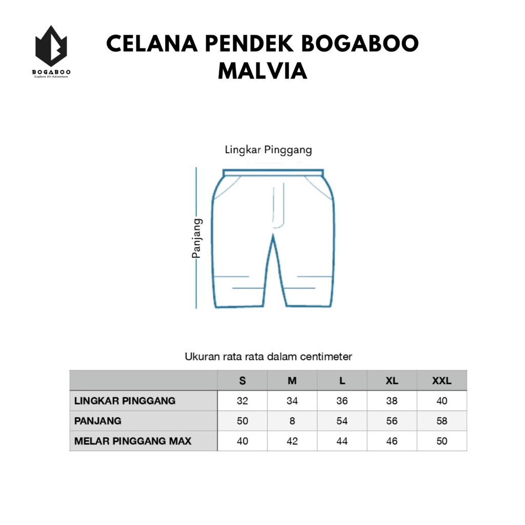 Celana Pendek Bogaboo Seri MALVIA Quick Dry Pria Wanita - Celana Gunung Pendek - Celana Mendaki Gunung - Celana Quickdry