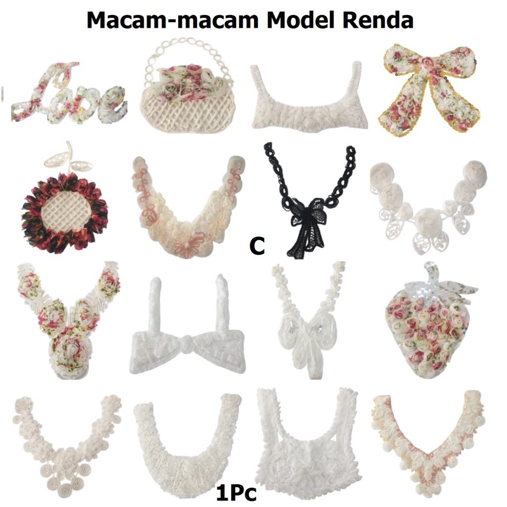 Bahan Renda Bordir Dada Renda Kembang Renda Leher Renda Baju Renda Kain Renda Accesoris Type C Harga