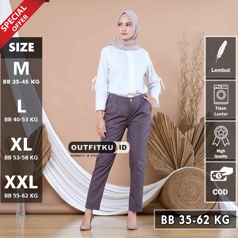 Baggy Pants Wanita / Baggy Pants American Drill / Celana Panjang Wanita / Baggy Pants Premium M L XL XXL