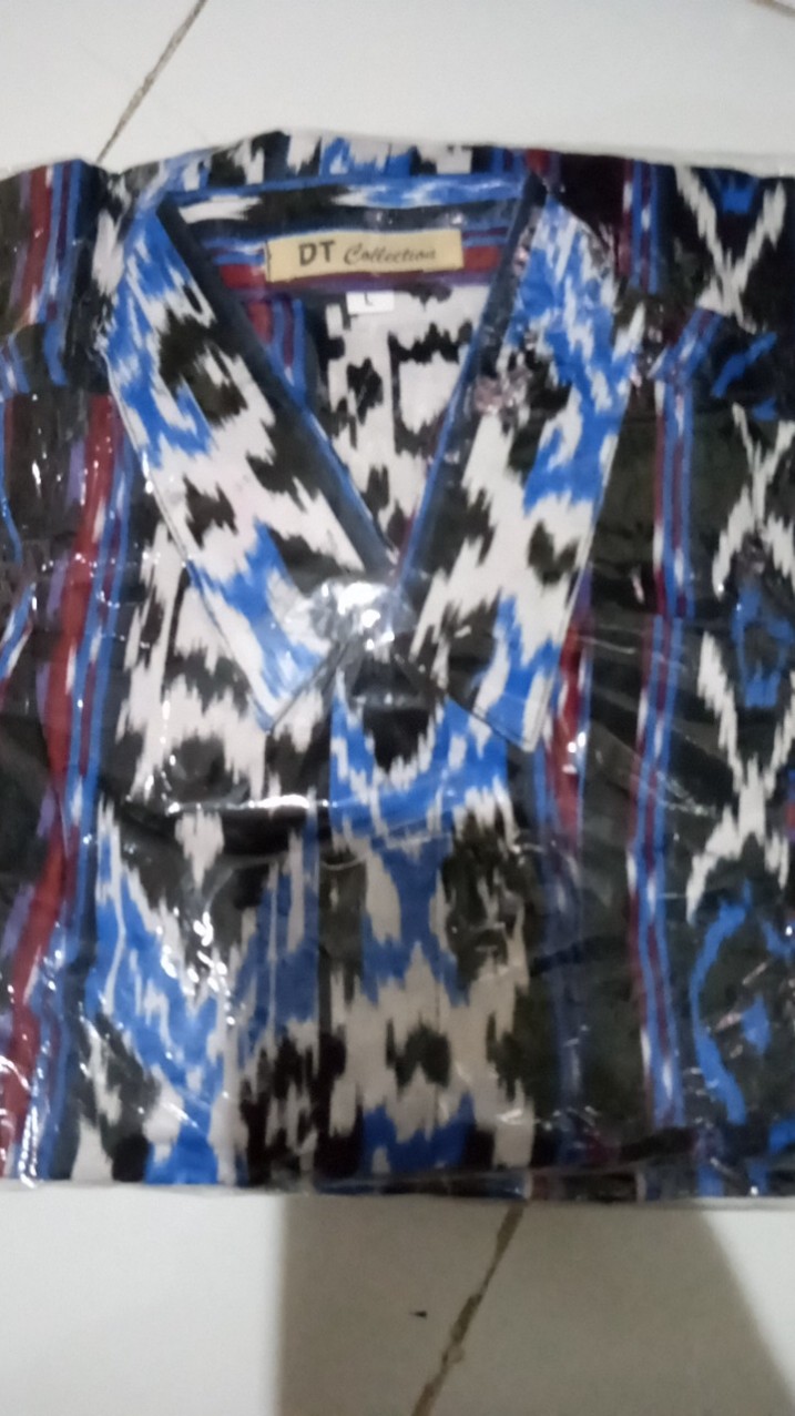 Dt Collection - Kemeja Kantor Batik Pekalongan Sogan Tenun Lurik Lengan Panjang