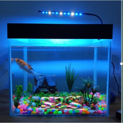 Lampu Aquarium jepit  putih biru B 11 led 5 volt kabel usb lampu  solitet cupang lampu hias lampu Aq