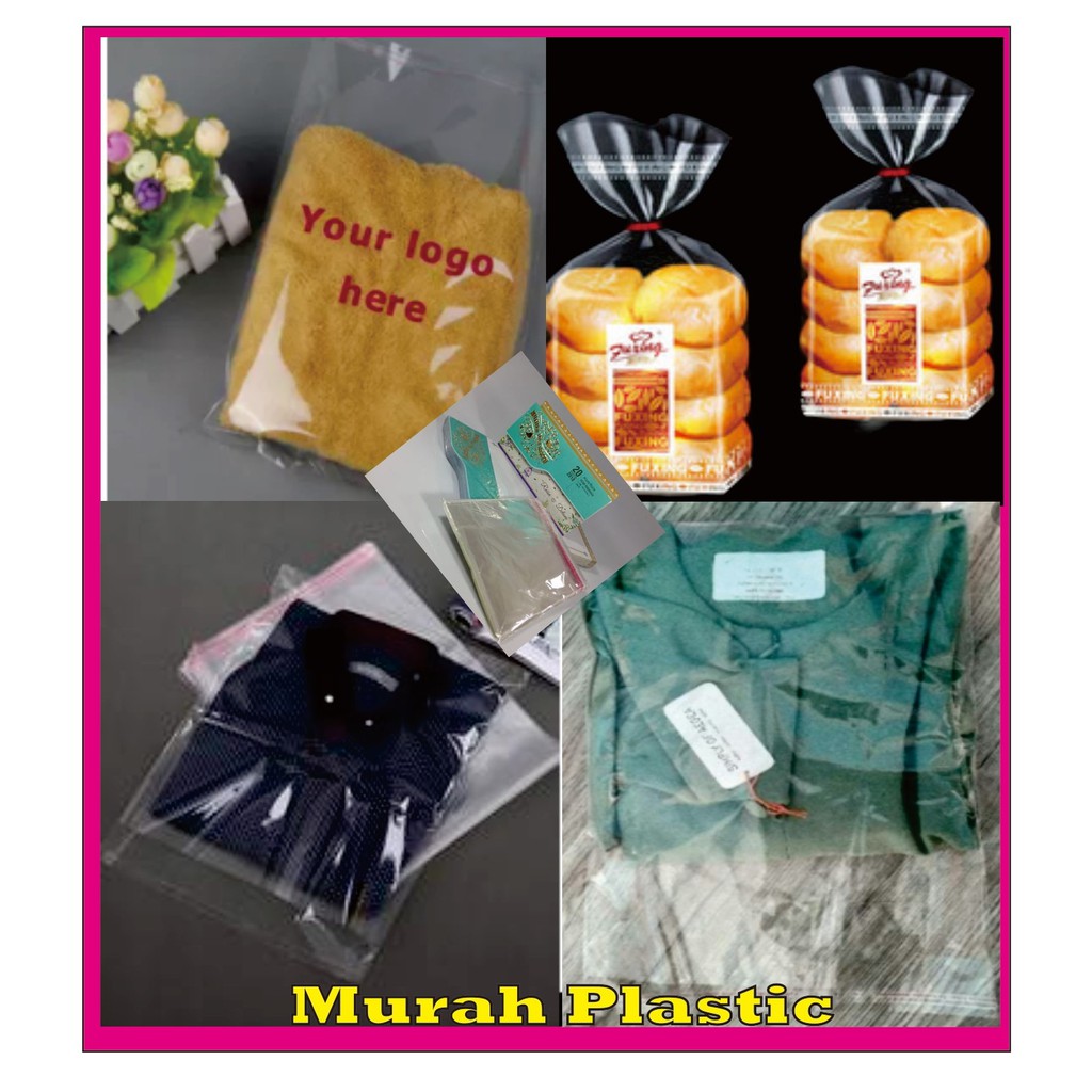 (TERMURAH) Plastik OPP TEBAL 28 x 40 isi 100 pcs + lem/kemeja/kaos/jeans/garment/apparel/clothing/dll