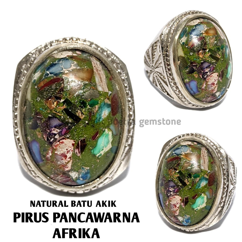 Natural Batu Akik Pirus Pancawarna Afrika Original PPA04