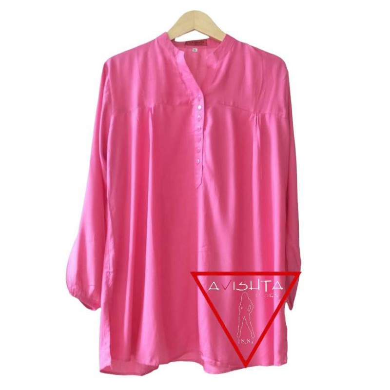 Blus polos rayon peach Blouse polos rayon Blus polos jumbo lasenta by avishta d-sign Blouse Wanita A
