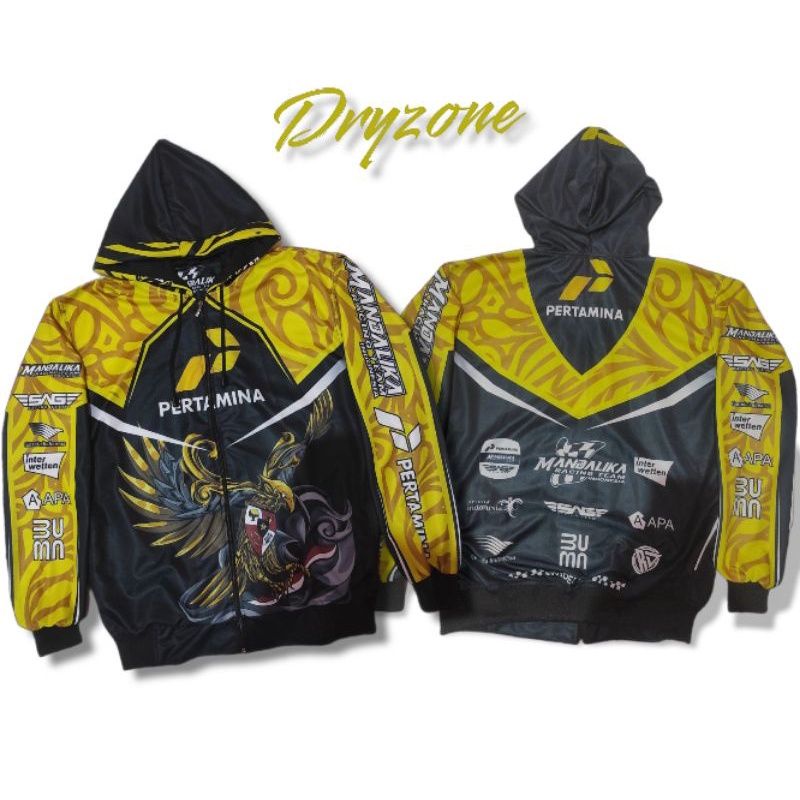JAKET RACING MANDALIKA/JAKET RACING /JAKET RACING STAR/ BALAP PRINTING  DEWASA PRIA WANITA-R Mandalika gold