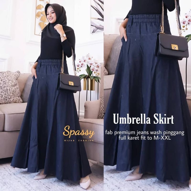 Rok jeans jumbo mayung dewasa