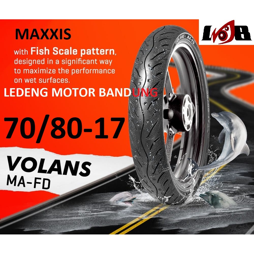 Maxxis 70/80-17 MA-FD Volans Ban Tubeless Moped Tipe Basah Air Hujan