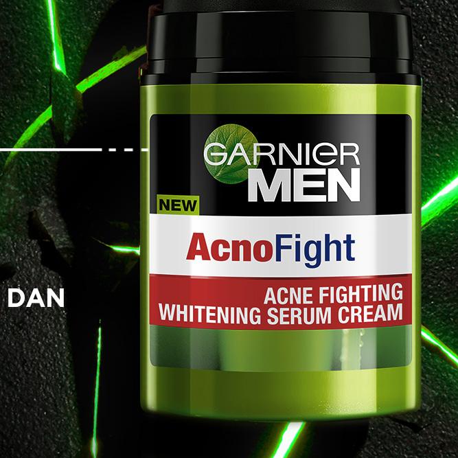 ☺ Garnier Men Acno Fight Acne Fighting Brightening Serum Cream Skin Care - 40 ml (Serum Wajah Pria)