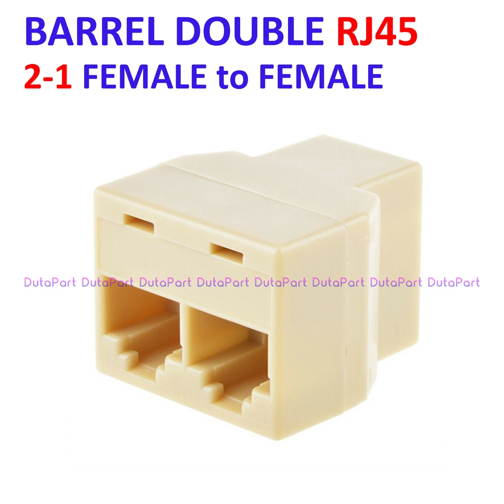 Barrel Double RJ45 RJ-45 Cabang Spliter Barel Konektor Kabel LAN UTP