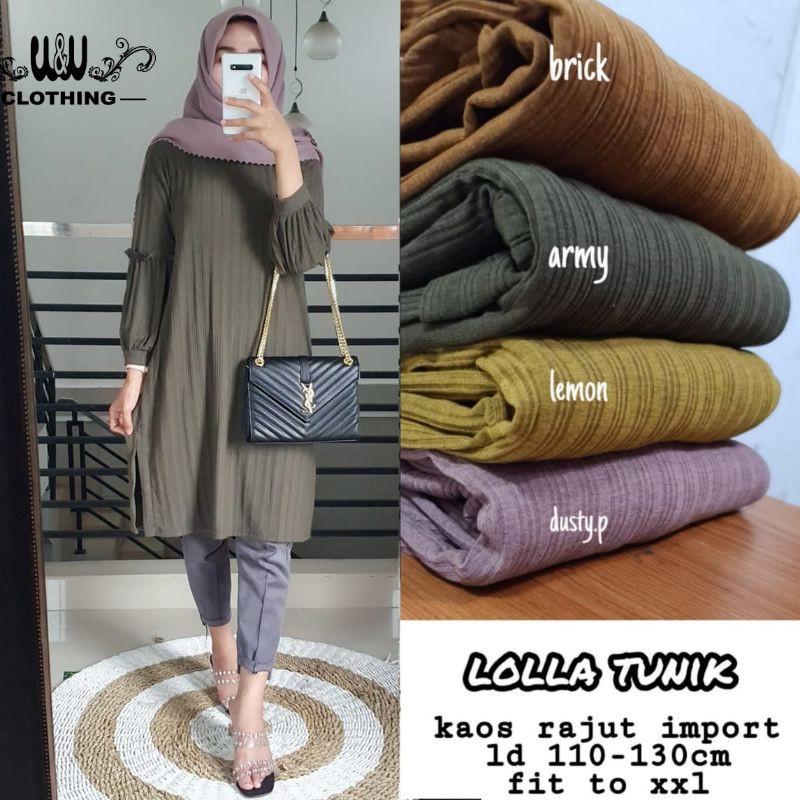 LOLLA TUNIK Fab KAOS RAJUT IMPORT FIT TO XXL