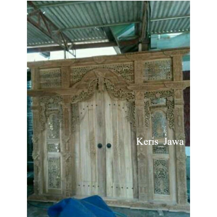 gebyok khas jepara bali && kusen pintu jati kuno gapura sketsel jendel toko KJ