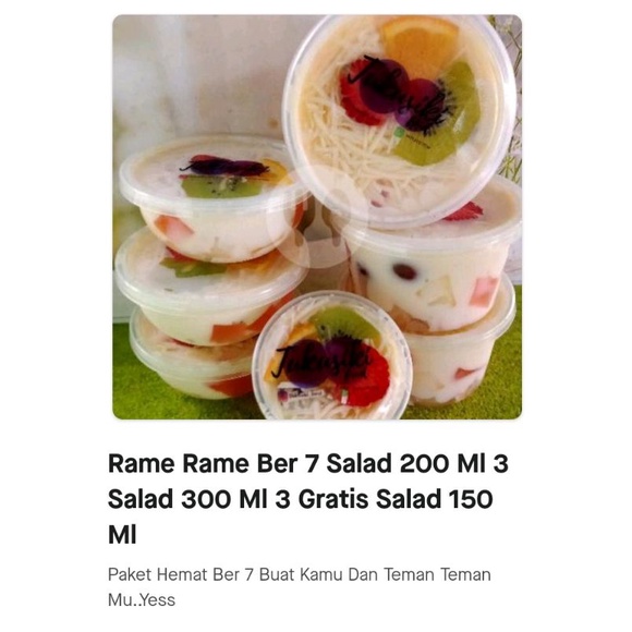 

promo salad ber 7 3 200ml & 3 300 ml free 150 ml 1