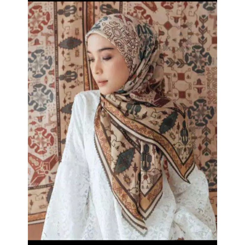 hijab segi empat motif sumba scarf etnik by wearing klamby kw super premium