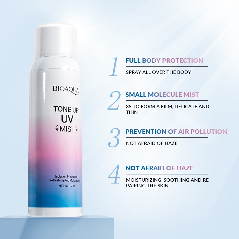 BIOAQUA -  Tone Up UV Mist 150ml brightening anti uv moisturizing spray wajah/body spray