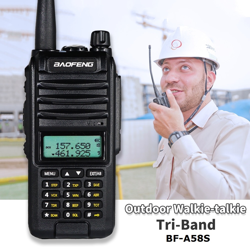 A58S - Tri-Band Two-Way Radio Walkie Talkie IP67 Waterproof - 5W Power - Radio Panggil 2 Arah Terbaru Tahan Air IP67 Power 5W MAX