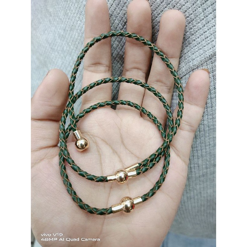 gelang tali kulit kunci magnet