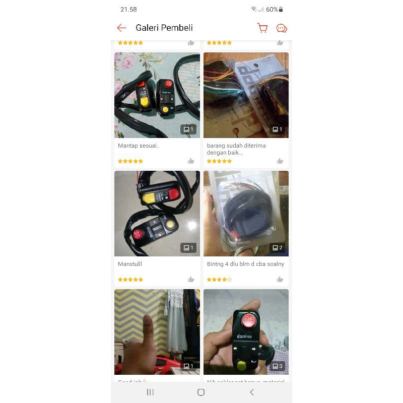 Saklar set Domino kiri kanan sonic150 ninja150 vixion Cb150 Tiger Satria fu Scorpio Aerox155 Rxk Rxz