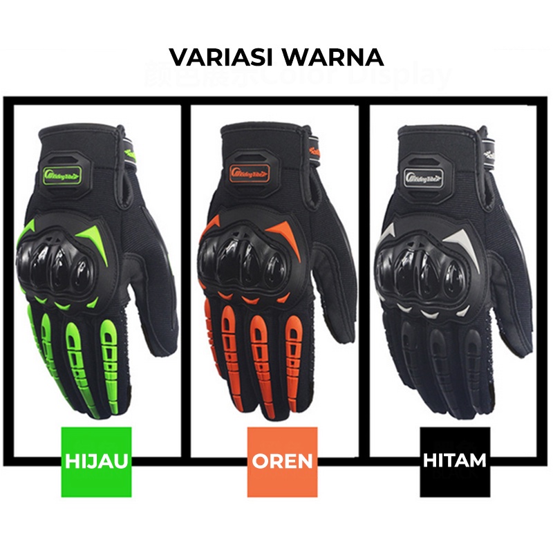 Sarung Tangan Motor Pria Dewasa Riding Tribe Touchscreen Kulit Batok Riding tribe Sporty Gloves kualitas bahan import FM