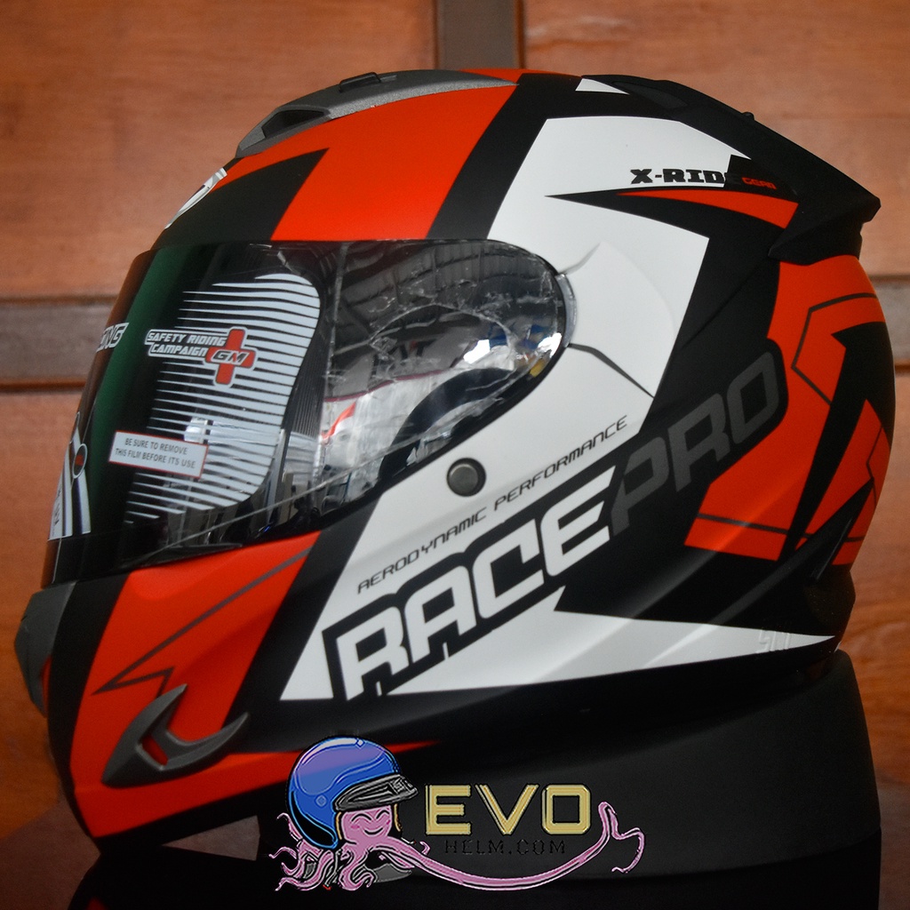 HELM GM RACE PRO BLACK RED DOFF ORIGINAL GM RACER X RED DOFF