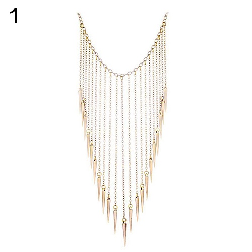 Hu Hu Hu Hu Hu Alat Bantu Pasang Kacamata♡ Kalung Rantai Panjang Liontin Rumbai Rivet Gaya Punk Untuk Wanita