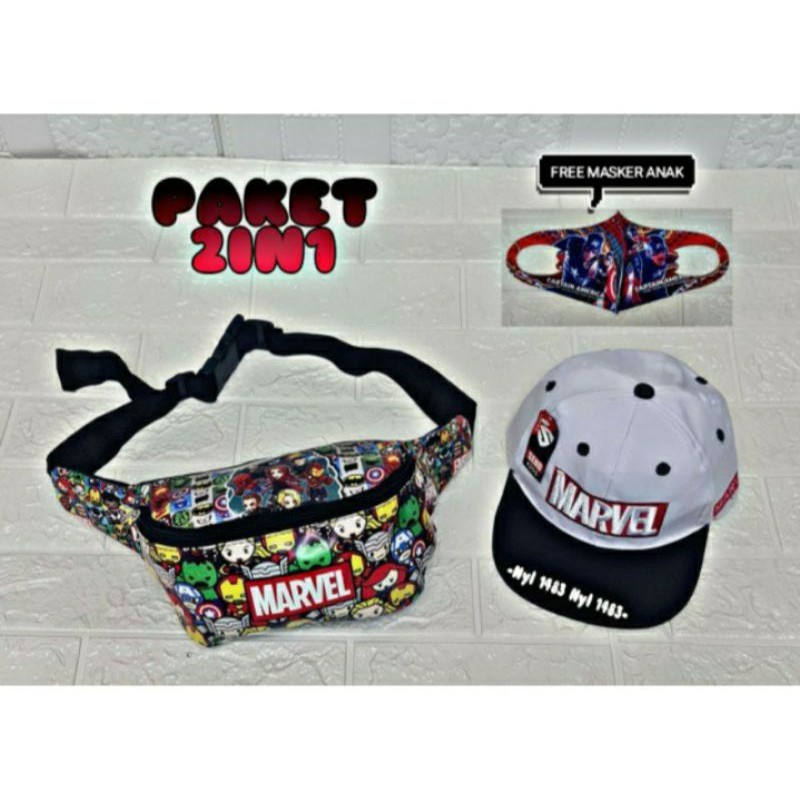 TAS BAHU ANAK/WAISTBAG AVANGER MARVEL 2-10TAHUN