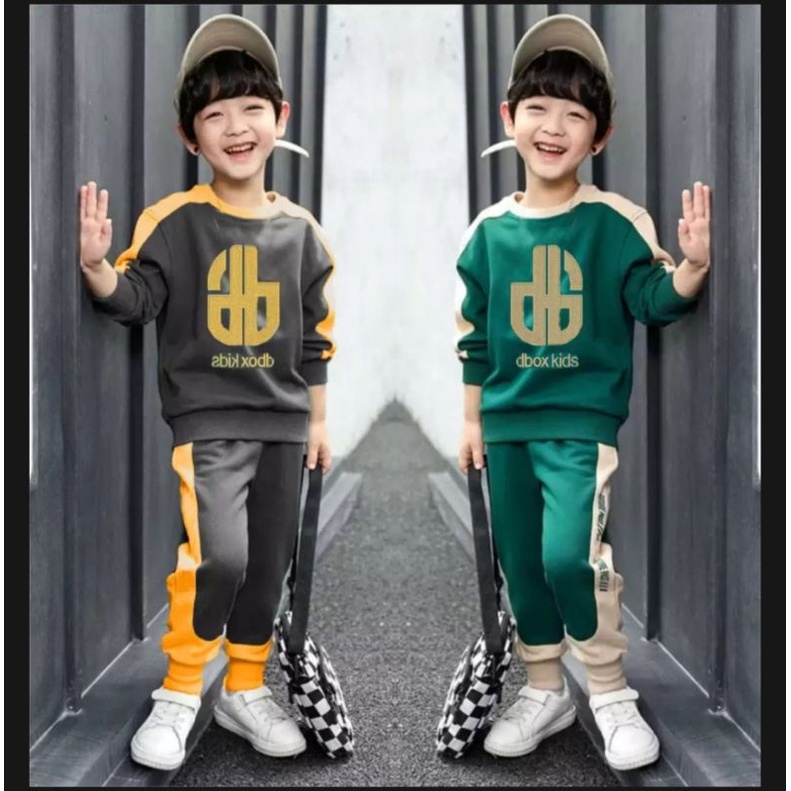 SETELAN SWEATER ANAK/SET BAJU OLAH RAGA ANAK MOTIF DBOX 1-5 THN