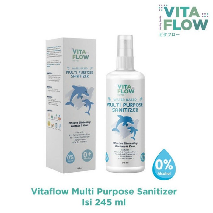 VITAFLOW Hand Sanitizer Spray untuk Bayi 245ml Mutipurpose