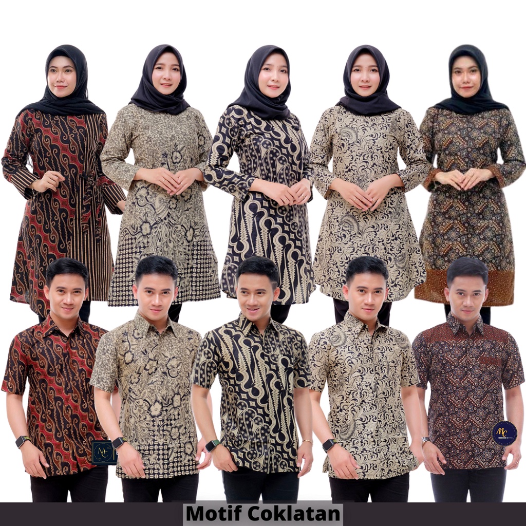 Batik Couple (MC Batik) - Baju Batik Couple Batik Couple Tunik Kemeja Lengan Pendek Ready Seragam Kantor M L XL XXL Jumbo