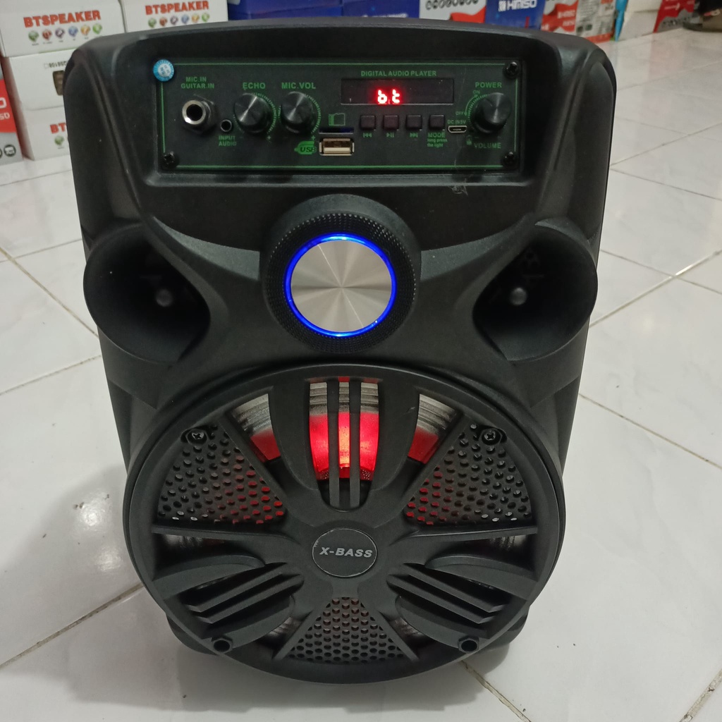 Speaker Bluetooth Karaoke SONIA SN-955 8.5 Inch Free Mic &amp; Remote Control Super Bass