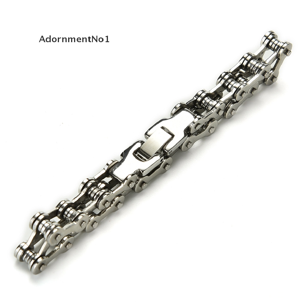 (AdornmentNo1) Gelang Tangan Rantai Stainless Steel 8.5 &quot;Gaya Punk Untuk Pria / Biker