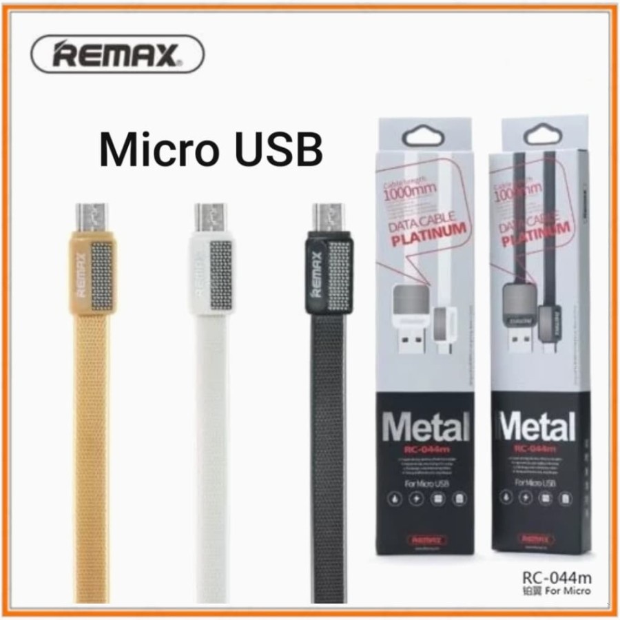 Kabel Remax Micro USB RC-044m Metal Data Cable Platinum Fast Charging