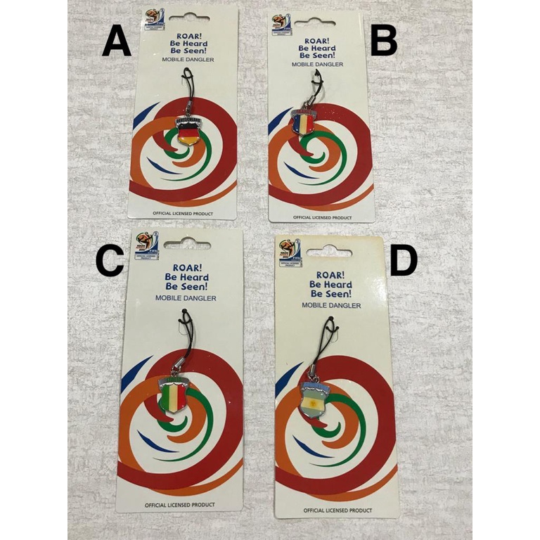 MOBILE DANGLER FIFA WORLD CUP 2010 ORIGINAL ASSORTED BAHAN BESI - E