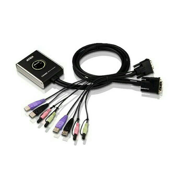 ATEN 1 Console (USB) DVI-D, 2 Pcs (USB) DVI with audio CS682
