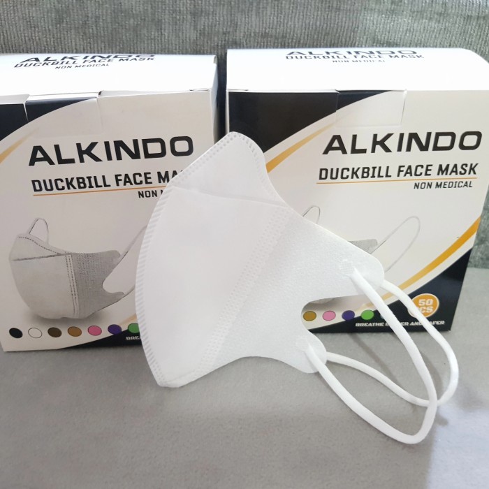 Jual MASKER ALKINDO DUCKBILL PUTIH / HITAM BOX ISI 50 PCS | Shopee ...