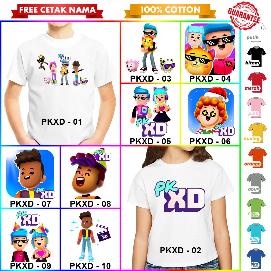 [FREE NAMA!!] Baju Kaos COUPLE ANAK DAN DEWASA PK XD BANYAK MOTIF