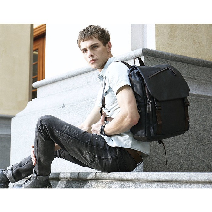 Tas Ransel Kulit Pria Tas Sekolah Kuliah Travel Leather Backpack 6202