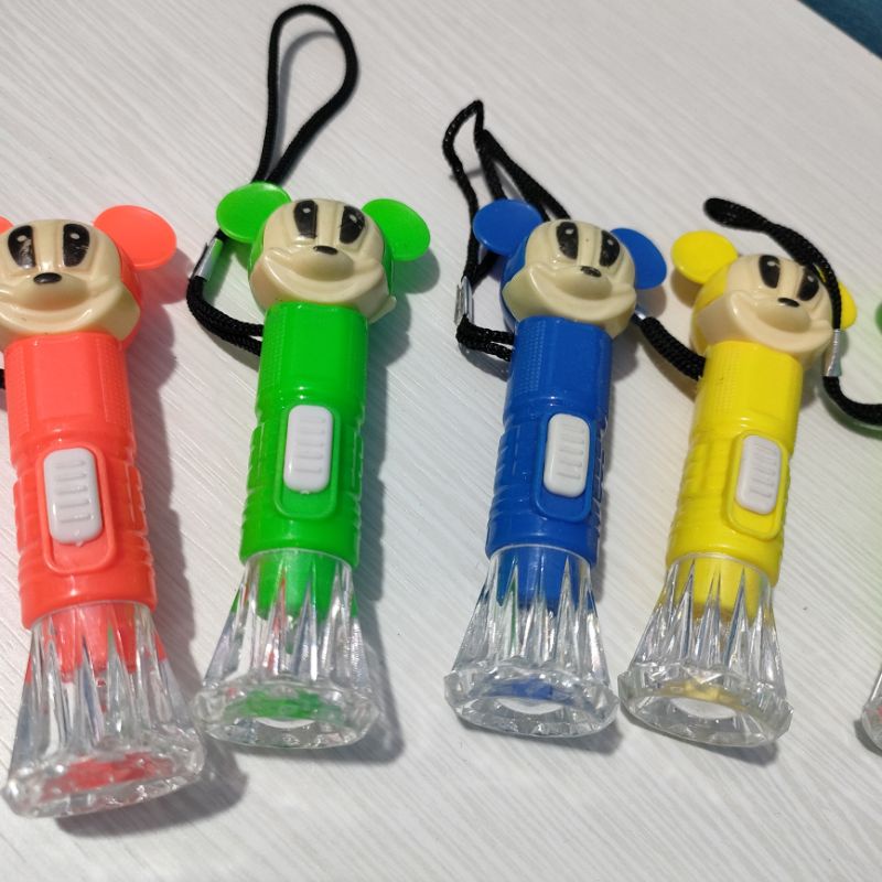 Gantungan Kunci Mickey Mouse Model Senter Bisa Nyala LED Senter