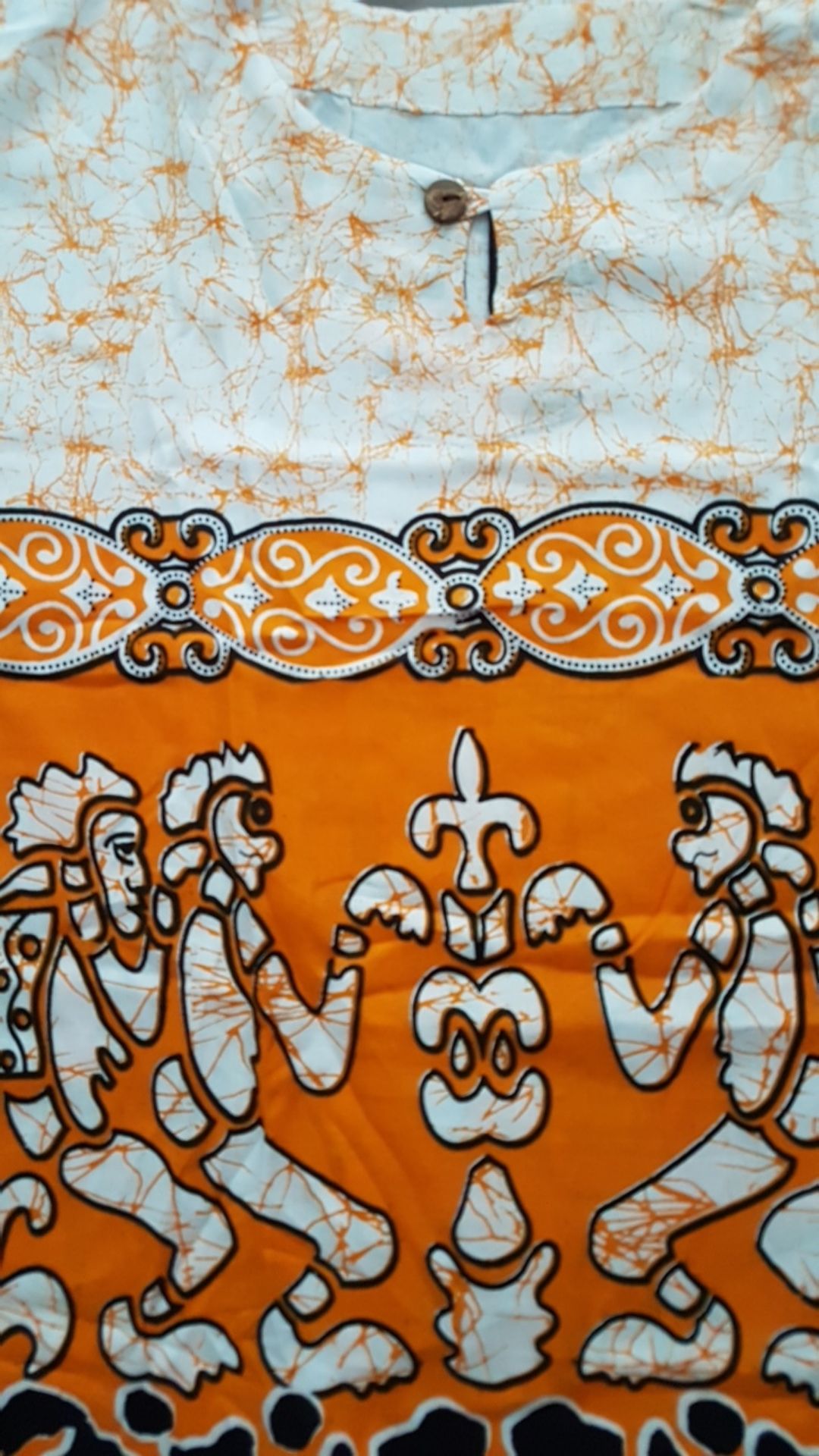 Asmat Ikan Putih Baju Etnik Santai