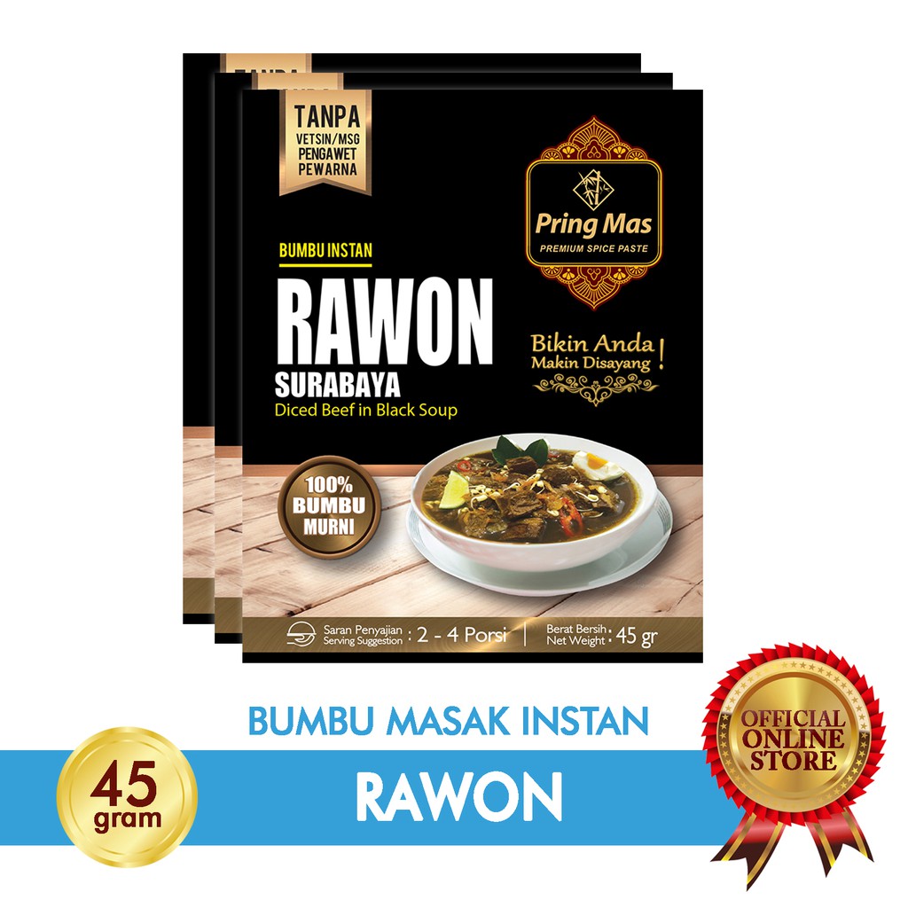 

Pring Mas Bumbu Masak Rawon 2-4 Porsi - Halal MUI