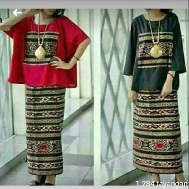 Setelan baju tenun adat original